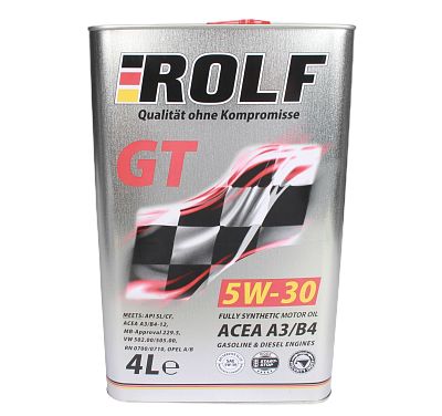 7  / А/масло Rolf GT 5W30 4л ACEA A3/B4 SL/CF МЕТАЛЛ