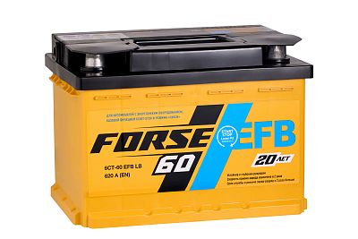 Автомобильный аккумулятор FORSE EFB 6CT-60 VL (1) LB (арт. 560109051)
