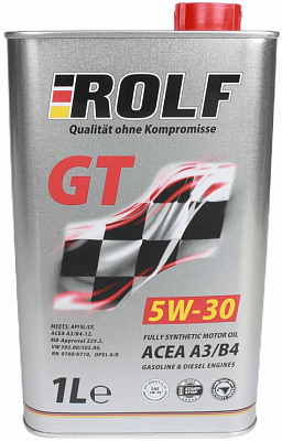 7  / А/масло Rolf GT 5W30 1л ACEA A3/B4 МЕТАЛЛ
