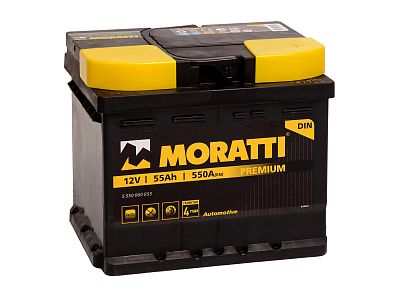 Автомобильный аккумулятор MORATTI 55 (0) L1B (арт.5550060055) кубик