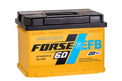 Автомобильный аккумулятор FORSE EFB 6CT-60 VLR (0) LB (арт. 560110051)