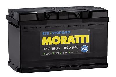 Автомобильный аккумулятор MORATTI EFB 80 а/ч (0) L4 (арт.580116031)