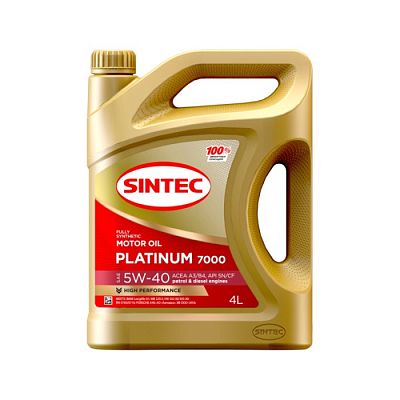 7  / А/масло SINTEC Платинум 7000 5W40  API SL ACEA A3/B4 4л
