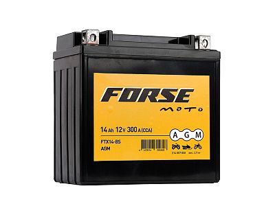 Аккумулятор мото FORSE AGM 6мтс 14 А/ч (FTX14 - BS) (арт.214007050) (аналог A 0009829308 MERCEDES )